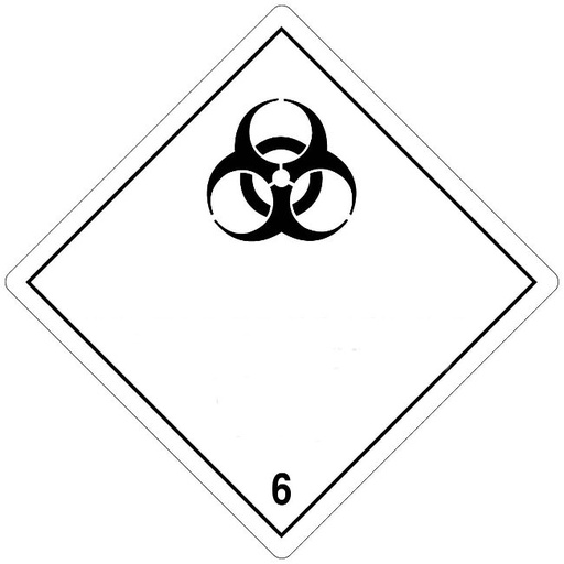 [86506] Klasse 6.2 Infectious Substance etiket ( zonder tekst)  100 x 100 mm