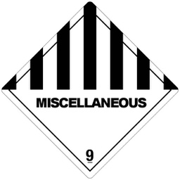 [89504] Klasse 9 Miscellaneous etiket (met tekst) 100 x 100 mm