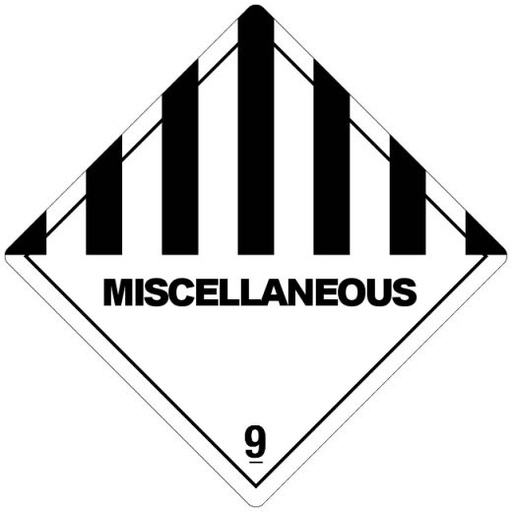 [89504] Klasse 9 Miscellaneous etiket (met tekst) 100 x 100 mm