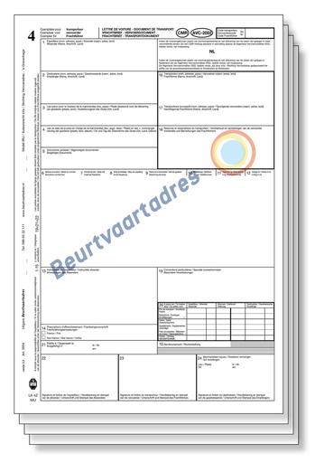 [3004N] Genummerde CMR 4-voud laser vrachtbrief  (volgorde 4,3,2,1)