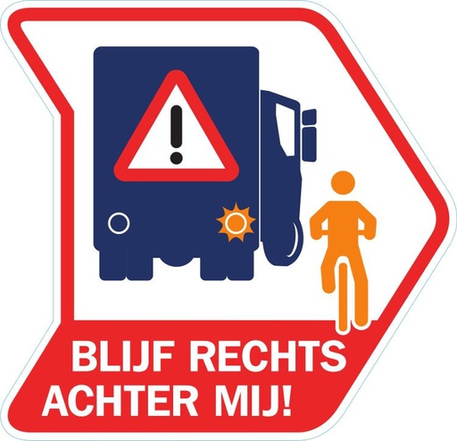 [80701] Dode hoek sticker (blijf rechts achter mij)