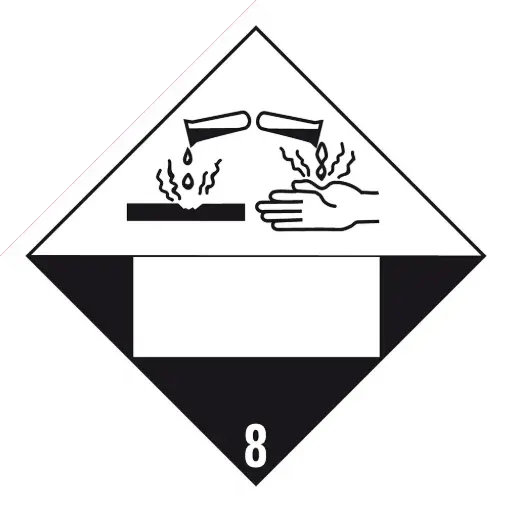 [88606] Klasse 8 Corrosive (met UN Vlak) 250 x 250 mm