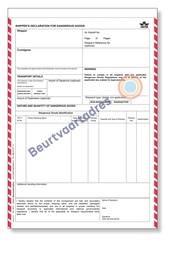 [2072] Shipper's declaration 3-voud handmatige set