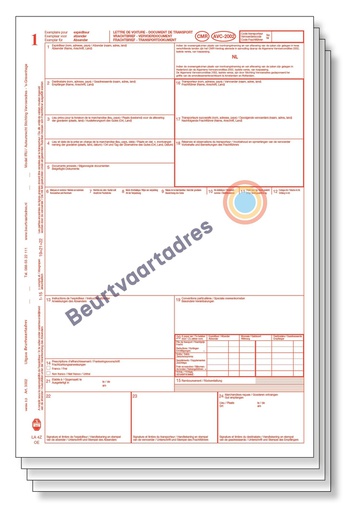 [3002] CMR 4-voud laser vrachtbrief (volgorde 1,2,3,4)