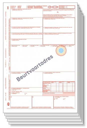 [3005] CMR 5-voud laser vrachtbrief niet zelfdoorschrijvend (volgorde 1,2,3,4,5)