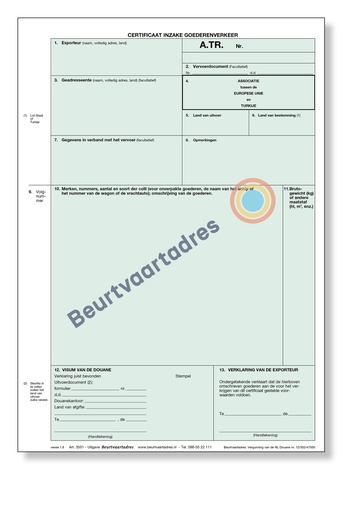 [3551] Certificaat ATR. 1-voud laser