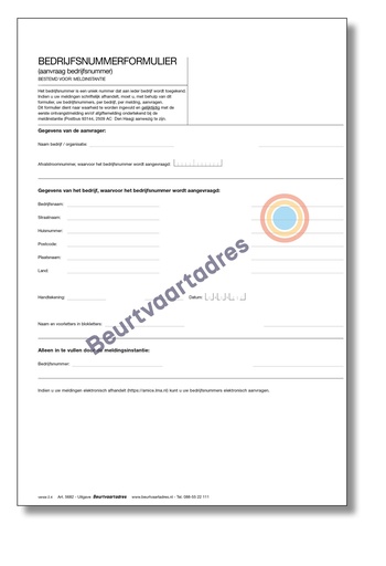 [5682] Aanvraagformulier bedrijfsnummers