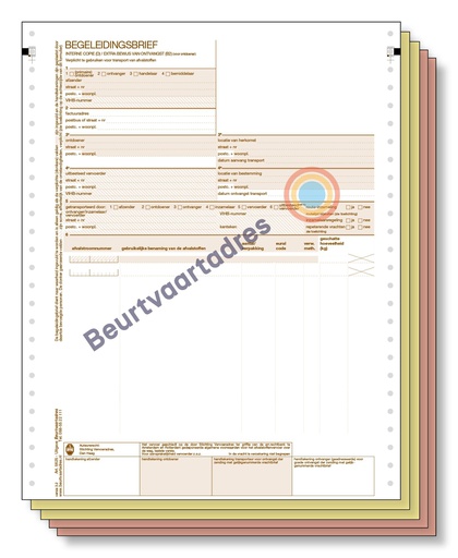 [5725] Begeleidingsbrief 5-voud kettingformulier (volgorde 1,2,3,4,5) gepersonaliseerd