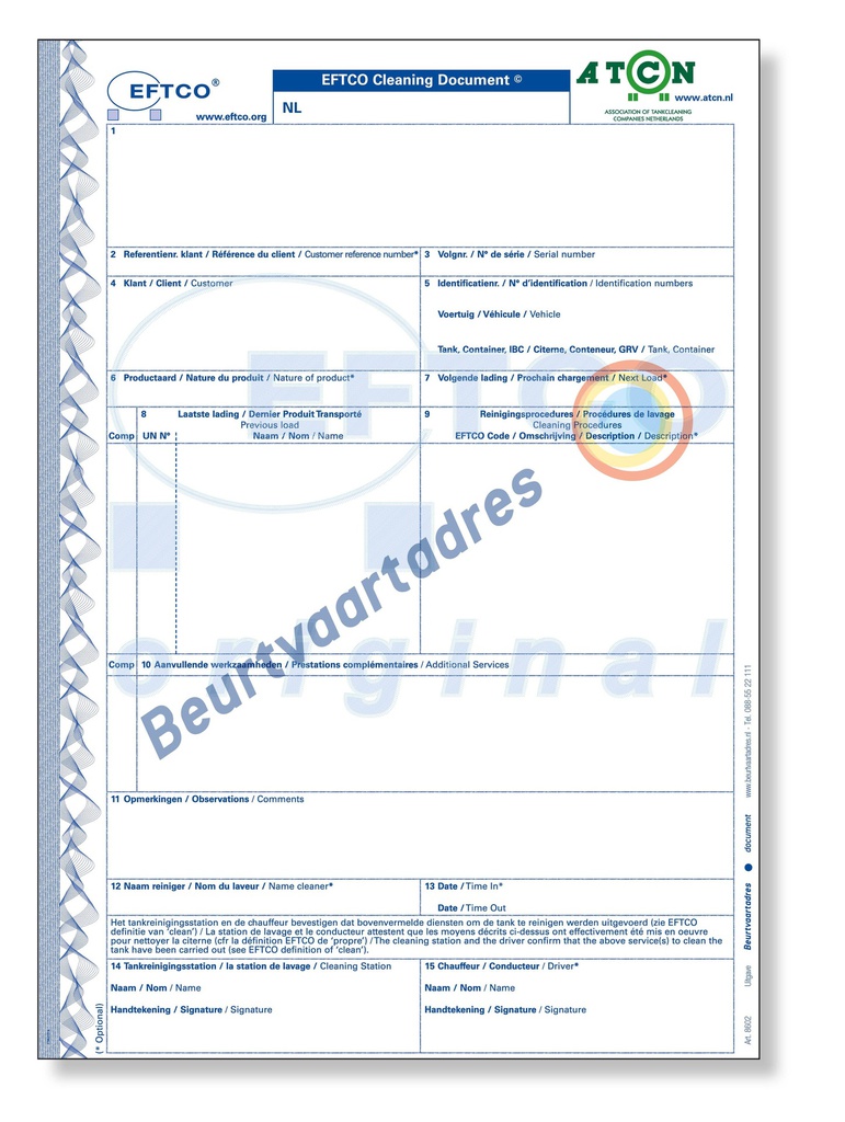 EFTCO-attest (ATCN) 4-voud laser | Beurtvaartadres